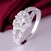 Simulated Crystal Diamond Women Wedding Party Rings Silver Plated