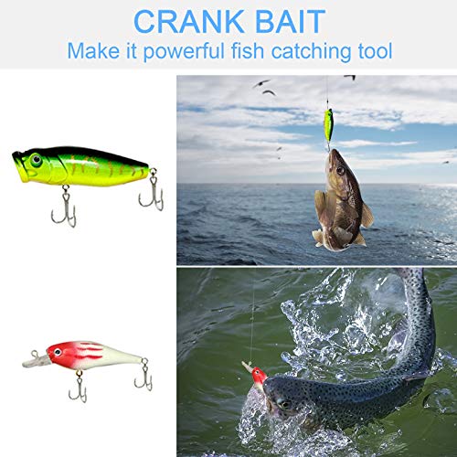 XTON 93Pcs Fishing Lures Kit Set for Bass, Trout, Salmon Including Frog Lures, Plastic Worms, Spinner Bait, Crank Bait, Jigs, Topwater Freshwater and Saltwater Lure with Tackle Box