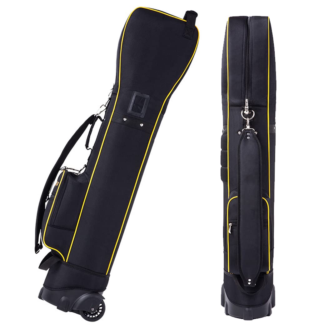 Torby na wózek golfowy dla mężczyzn/kobiet, torba transportowa na wózek golfowy z kółkami, lekka torba transportowa 9-kierunkowa przegroda na pole golfowe,Torby golfowe(Black)