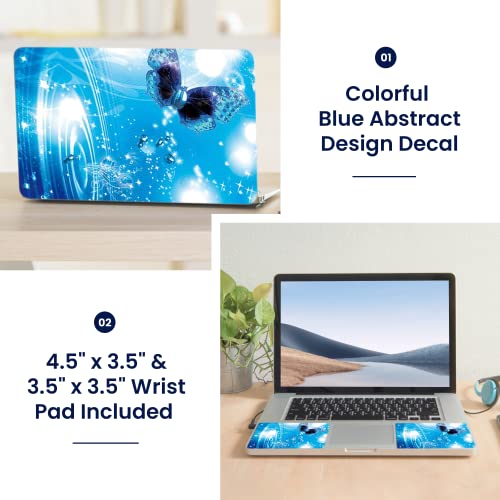 Image of LSS 15 15.6 Inches Laptop Notebook Skin Sticker with 2 Wrist Pads - Reusable Cover Protector Vinyl Sticker Cover Decal Fits 13 inch - 16 inch HP Asus Acer Samsung - Water Butterfly Pattern