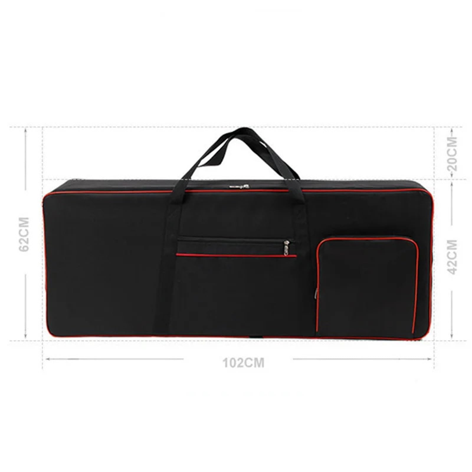 Bolsa para Teclado De Piano Funda for Teclado de 61 Teclas, Teclado portátil, Tela Oxford Impermeable for Piano con Funda Acolchada de algodón de 10 mm para Piano(Pink)