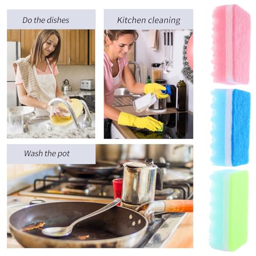 Esponjas de cocina reutilizables para fregar platos sin ocupar espacio con su diseño compacto 6