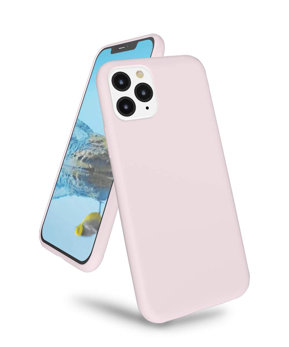 K TOMOTO Compatible with iPhone 11 Pro Case, [Upgrade] Full Body Shockproof Liquid Silicone Gel Rubber Cover with Soft Microfiber Lining Protective Phone Case for iPhone 11 Pro 5.8", Pink Sand