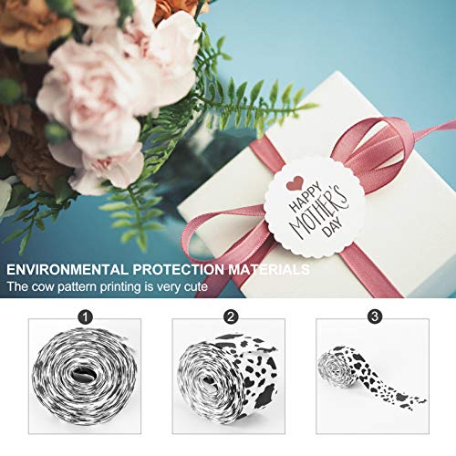 ULTECHNOVO Vaca Padrão de Flores de Fita Fita de Embrulho Fita de Gorgorão Fitas de Cetim Tecido Emb