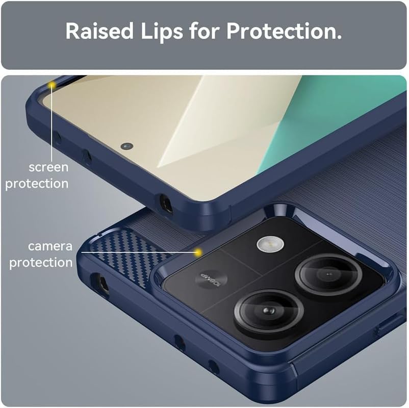 Image of Basic Case for Mi Redmi Note 13 5G (Carbon Fibre Blue)