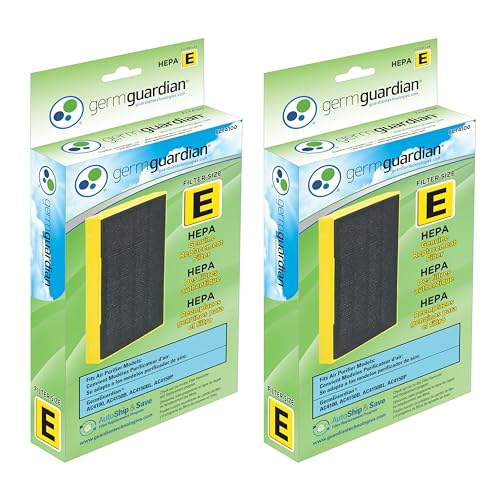 GermGuardian Filter E HEPA Pure Genuine Air Purifier Replacement Filter, Removes 99.97% of Pollutants, for AC4100, AC4100CA AC4150BL, AC4150PCA Air Purifiers, 2-Pack, Black, FLT41002PK