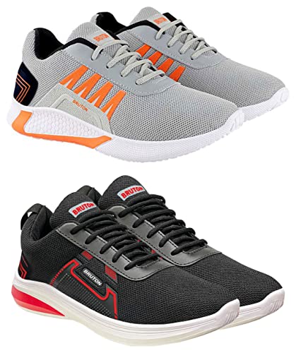 Image of BRUTON Combo Pack of 2 Perfect Sport, Gym & Running Shoes for Men's (Set of 2 Pairs)