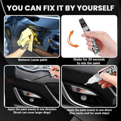 Image of DUNGRANI White Car Scratch Remover Touch Up Paint Pen | Quick Dry Automotive Paint for Minor, Deep Scratches, Chips & Scuffs | Easy Applicator for Cars & Bikes (White)
