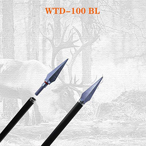 Wisdom Hunting Broadheads One Piece Broad Head Archery Target Tip Arrowheads Archery Field Points 12Pk And 1Pk Broadhead Box 100 Grain Blue #TOP6