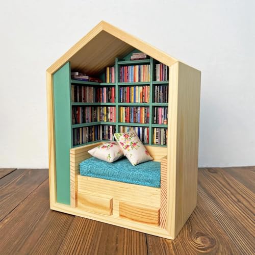 Ghzste Adorno de estantería de miedo, minilibrería, biblioteca en miniatura, sacude tu ansiedad, estantería, decoración para habitaciones, estudio, escritorios, sala de estar