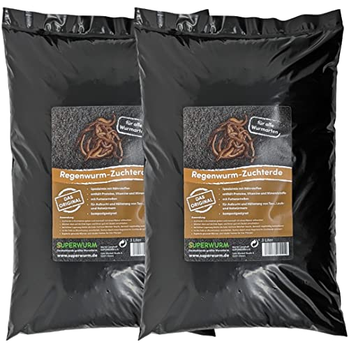 Spezial Wurmerde Zuchterde 6 Liter für - Dendrobena Würmer Riesenrotwürmer Angelköder Lebendköder Futterwürmer Wurmfarm Tauwürmer