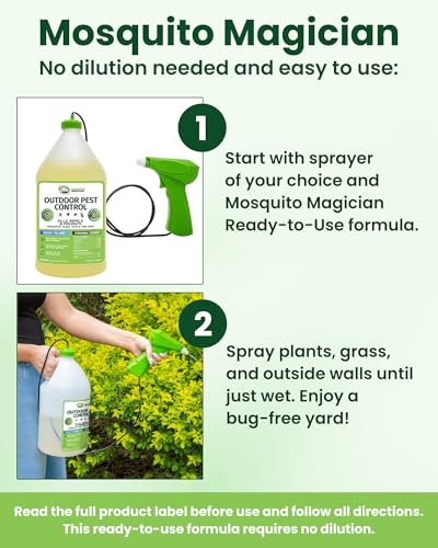 Image of Mosquito Magician Ready-to-Use Mosquito Yard Spray 1 Gal (original scent) - Kills Mosquitoes, Fleas & Fire Ants, Repels & Prevents Ticks - Essential Oil Formula for Sprayers, Foggers & Misting Systems