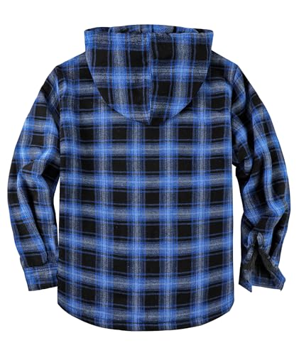 SCODI Mens Flannel Hooded Jacket Fleece Sherpa Lined Zip Up Plaid Hoodies - image 3