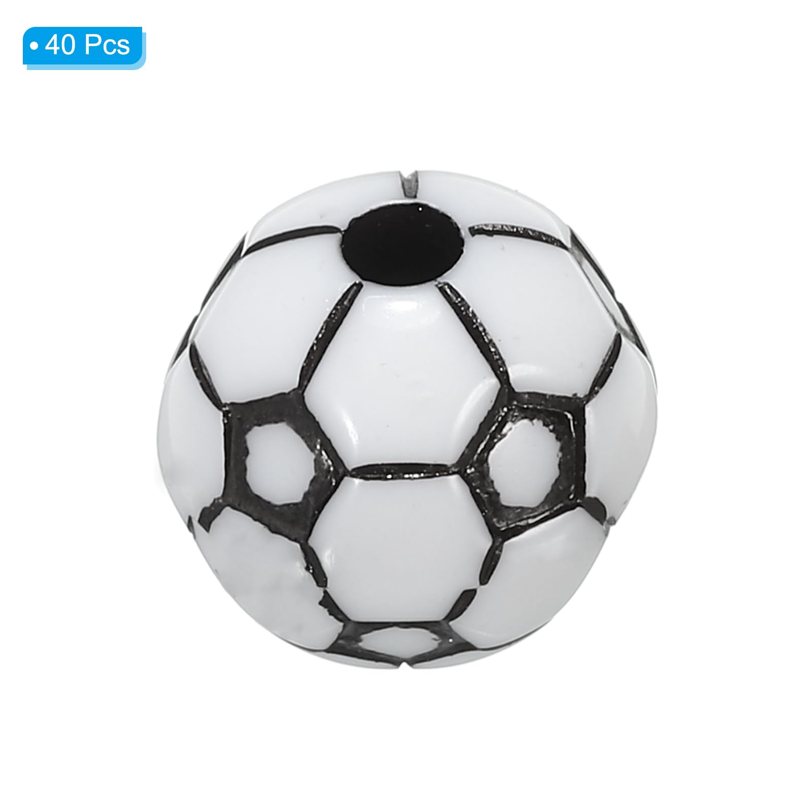 PATIKIL 40 Pack 12mm Sports Ball Beads - Opaque Acrylic Football Beads For DIY Jewelry & Crafts