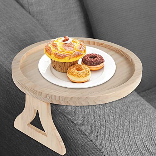 ZJRDYYK Sofa Armrest Tray Table for Couch - Pine Wood Couch Arm Table - Sofa Arm Tray Table for Clip Snacks, Phone, Control, Cup