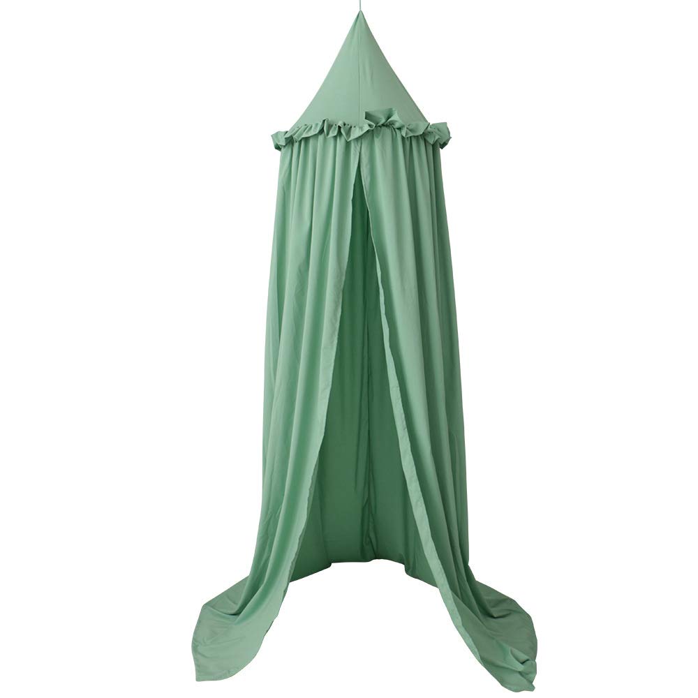 Tenda sensoriale, Baldacchino da Letto in Cotone con Cupola Rotonda, Tenda da Gioco Princess, for la Decorazione della Camera da Letto(Green)