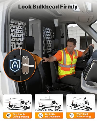 Image of MELIPRON Van Partition with Sliding Door Fits for Ford Transit Mid Roof