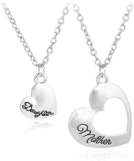 Best Gift for Daughter Mom Matching Heart Pendant Jewelry Mother Daughter Necklace Mothers Day Gifts for Mom Birthday Gifts Review 