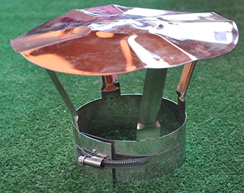 Regenhaube Wellendach, Edelstahl EW flexibel mit Schnalle,verschiedene Durchmesser 100, 110, 120, 125, 130, 140, 150, 160, 180, 200, 220, 250 mm (160) Cover