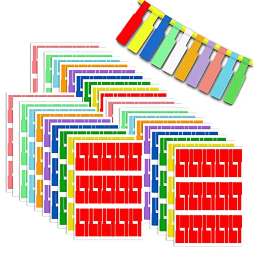 Kabelbeschriftung 300 Stück Kabeletiketten Ettiketten Selbstklebend Kabel Beschriftung Etiketten Markierungen Kabelmarker 10 Farben Cover