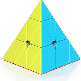 Suitable for All People - Hardev Retail Cube Bundle (3x3x3, Pyramid Cube) is The Vivid Colors -Matching Puzzle. Turn and Twist The Sides of The Cube so That Each of The six Faces only has one Color.
