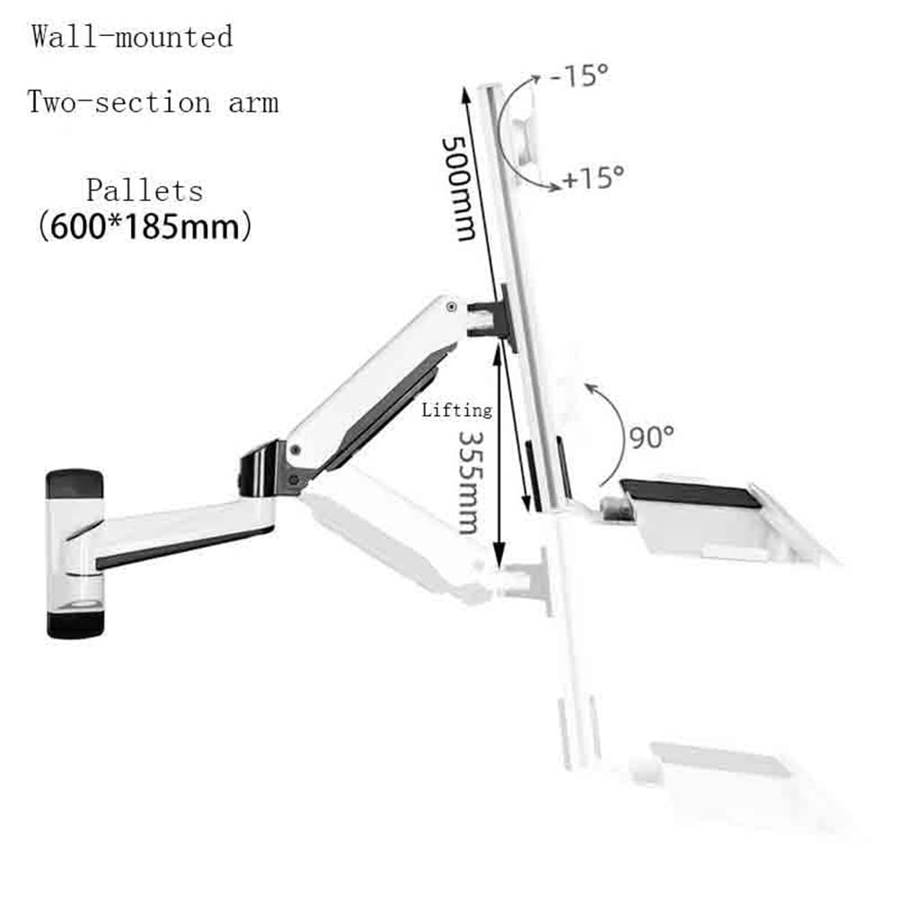 Soporte para Monitor Soporte de Pared for Pantalla Individual con Brazo de Doble sección y Bandeja estándar for Pantallas de 15 a 27 Pulgadas Brazo de Soporte para Pantalla