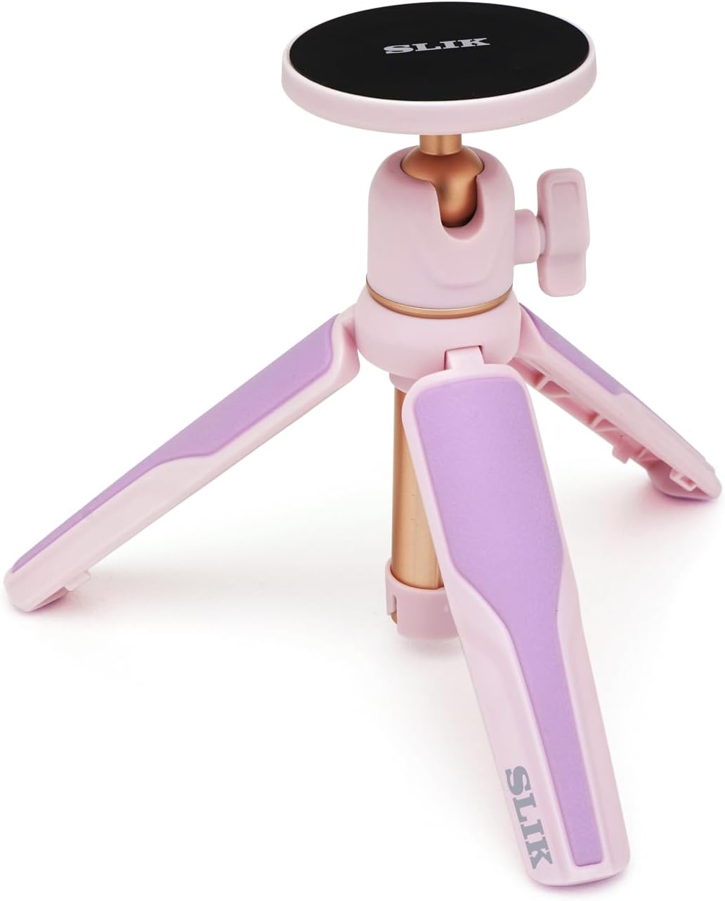 Slick 246818 Smartphone Tripod, Magnepod, Purple, Magsafe Compatible, Magnetic Ring Included, 3 Levels of Stretch, Vlog, Video Streaming, Selfies, Lightweight, Compact