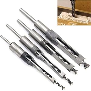 Vdcvadkye 4-teilig Vierkantlochbohrer Stemmmeißel-Set