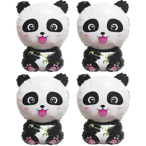 4 Pack Giant Panda Balloons Jungle Safari Forest Animals Foil Balloons 30 Inch Cute Panda Balloons For Wildlife Animals Theme Birthday Party Decorations Supplies #TOP6