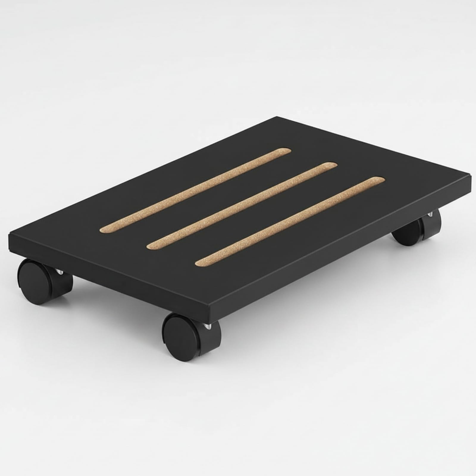 Support D'ordinateur Fentes Ventilation en Bois Stable pr Bureau, Marron
