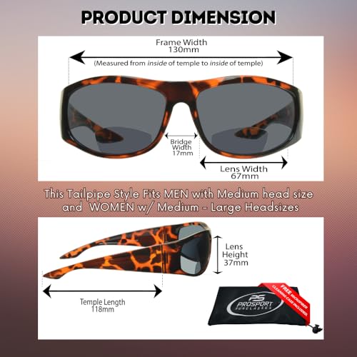 Image of proSPORT Bifocal Sunglass Readers Sports 180 Wrap Full Frame Wind Proof Driving Motorcycle Outdoor Men Women +150 to +350