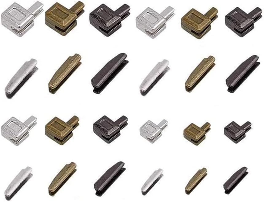 PH PandaHall 24pcs Metal Zipper Latch Slider Retainer 3 Color #3#5#8#10 Insertion Pin Zipper Bottom Zippers Stopper for Metal Zippers Repair Zip Sewing Replacement DIY