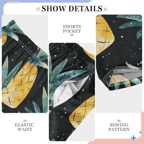 Pajama Bottoms, Pajamas Long Pant Watercolor Pineapples Lounge Wear Casual Sleep Pants Soft Pjs Sleepwear4