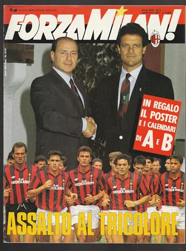  Forza Milan 9 1991 CON POSTER DELLA SQUADRA E SUL RETRO FABIO CAPELLO E FRANCO BARESI, I CALENDARI DI SERIE A E B, CON GADGET FORZA MILAN, Il nuovo Milan, Gullit Van Basten anno zero