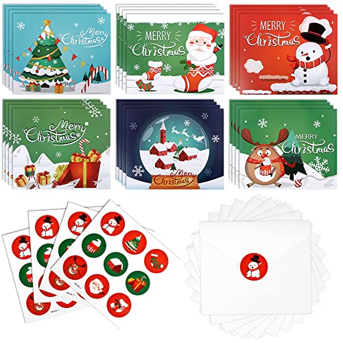 18Pcs Cartes De Noël,Carte Joyeux Noel,Carte Voeux Noël Avec 18
