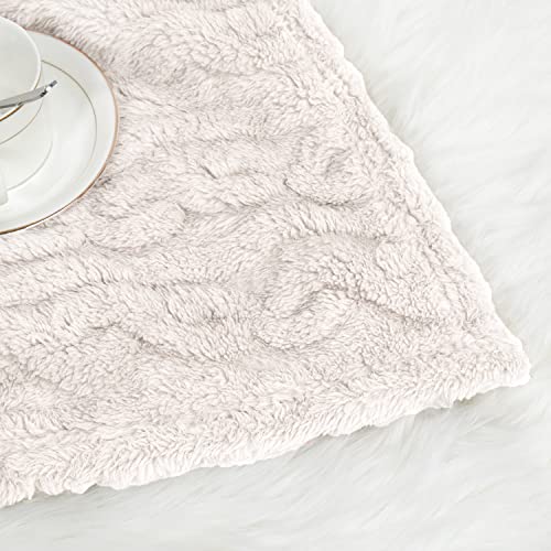Image of HOMRITAR 3D Cream Fleece Fluffy Fuzzy Baby Blanket for Boys Girls | Soft Cozy Warm Bed Throw Blanket for Infant Toddler Shower Gift Nursery Crib Stroller All Season 30 x 40 Inch