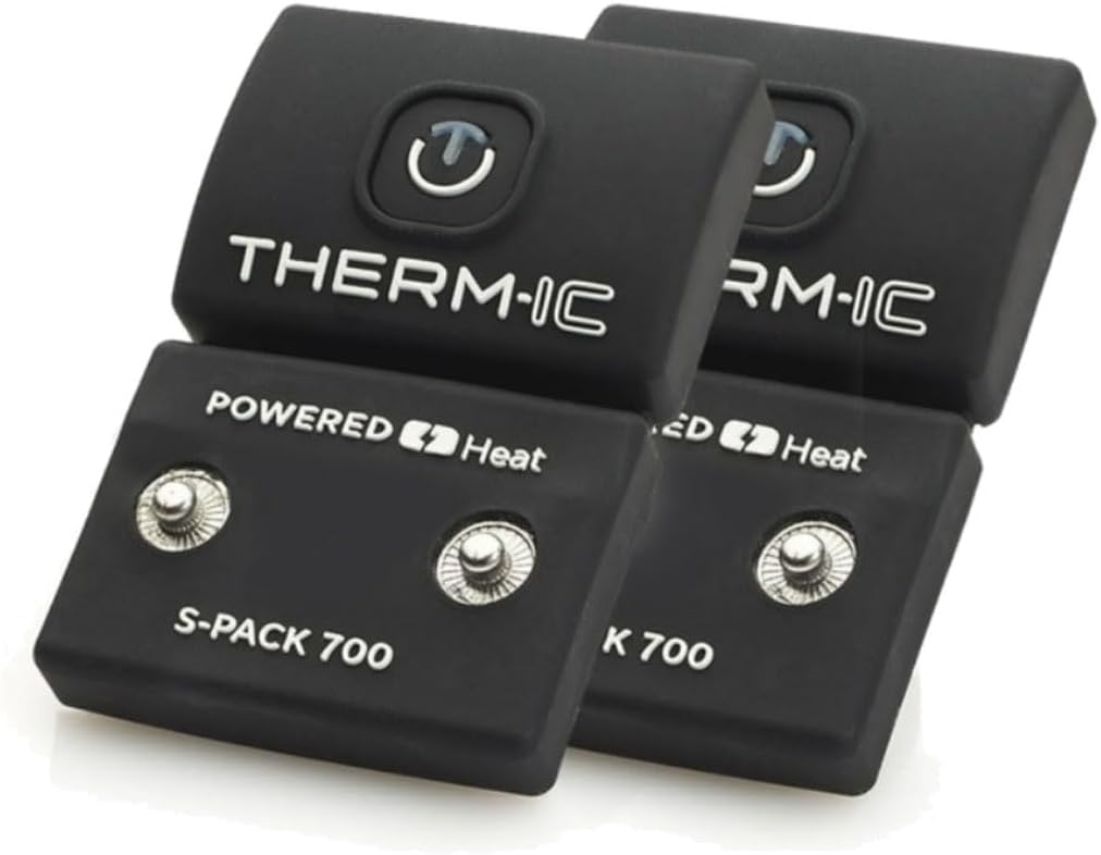 THERM-IC S-Pack 700 Sock Batteries - Compatible with All Therm-ic Heated Socks - Compact Lightweight Easy to Use Batteries with 3 Heat Settings - USB Charger Included
