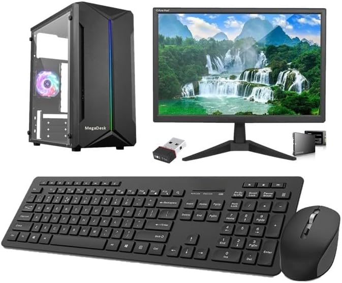 All-in-One Desktop Computer Set, i7 4th Gen, 16 GB RAM, 256 GB SSD, 22" HD LED Monitor, Wireless Keyboard & Mouse, WiFi, Windows 10, MS Office (16-256GB)