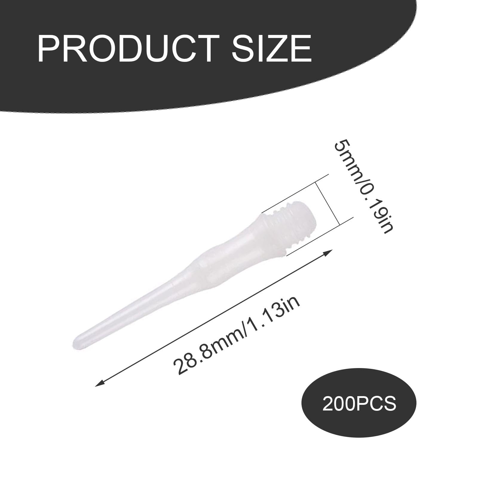 200 Pièces Pointe Plastique pour Flechette, 27 mm Embout Flechette, 2BA Blanc Pointes de Fléchettes, Accessoires Remplacement Fléchettes pour Compétition Professionnelle et Passe-Temps