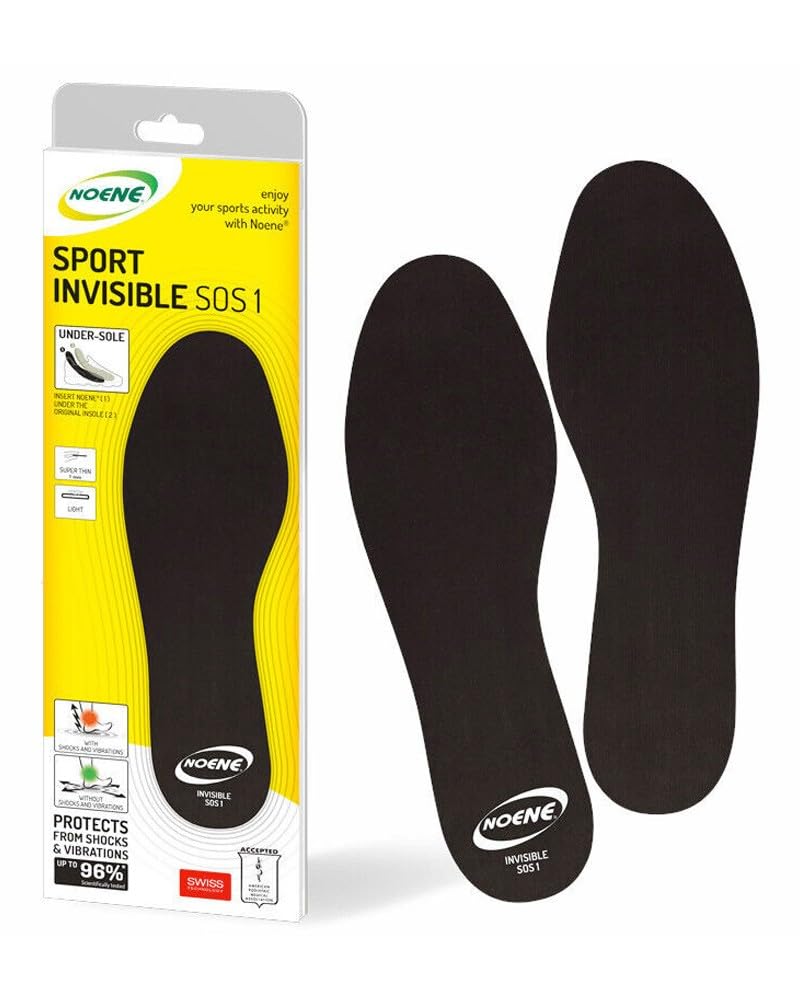 Noene SOS1 Invisible Insoles Solette antiurto per scarpe sportive perfette per lo sport e per la vita quotidiana ideali per uomini e donne h: 1 mm