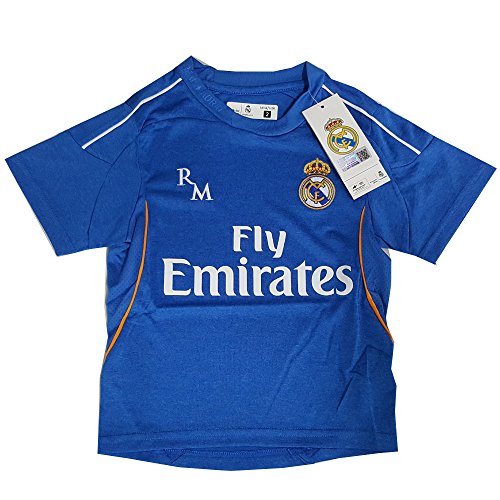 Camiseta Infantil Oficial del Real Madrid, Segunda Equipación, Color Azul (Talla 8)