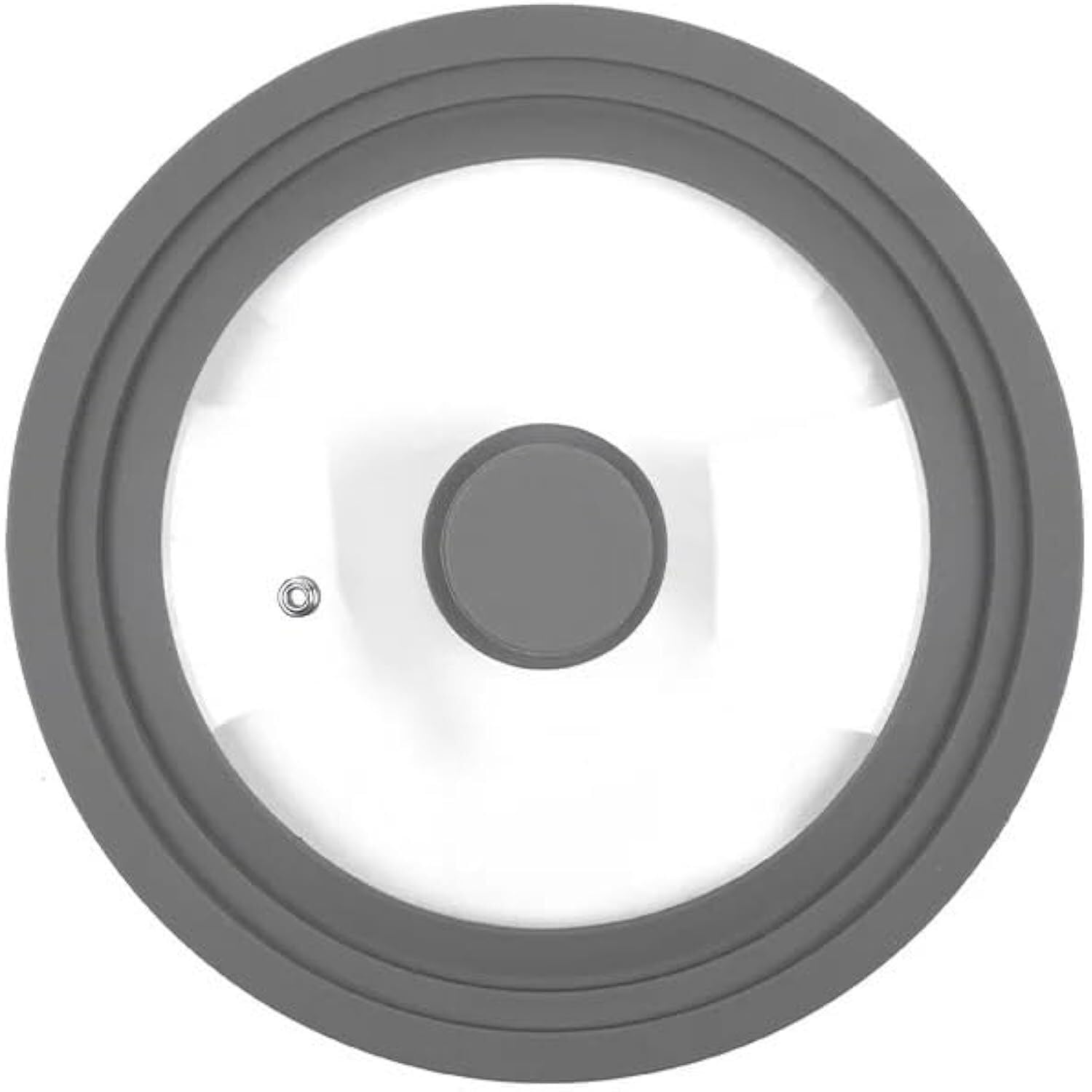 Pan Lid, Frying Universal Round Pot For Pots Pans Cookware Tempered Glass For Skillets With Silicone Rim Replacement For(Grey 24-26-28)