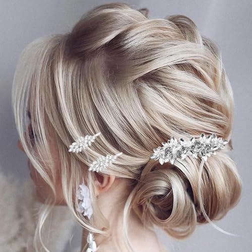 Pinzas para cabello nupciales con strass pack 4 miniatura 5