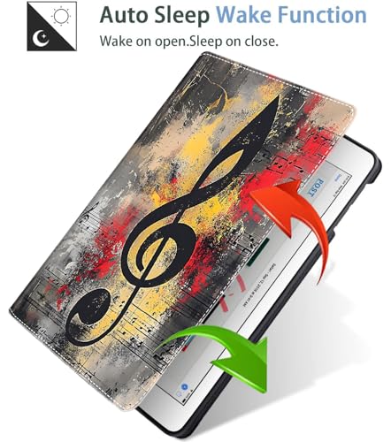 Étui pour iPad 9.7 pouces slim et pliable avec veille auto motif notes dorées
