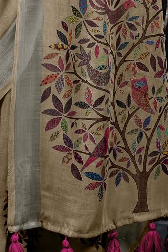 Image of MIRCHI FASHION Saree for Woman Cotton Blend Printed | Traditional Ethnic Sari for Ceremonial Use and Farewell with Blouse Piece