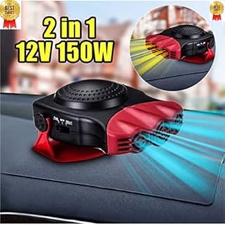 (Black and Red) Car Heater That Plugs Into Cigarette Lighter 150W Collapsible Car Heaters Portable Fast Demisting Defroster for 12V