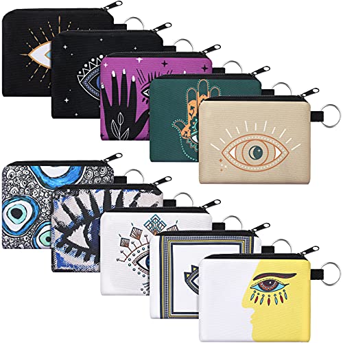 Porte-monnaie bohème en lot de 10 pour femme et fille avec fermeture