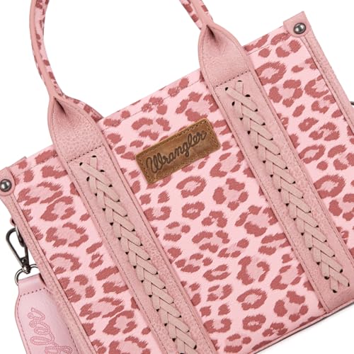 Image of Wrangler Cow Print Tote Bag for Women Western Purse Boho Top Handle Satchel Handbag with Signature Strap