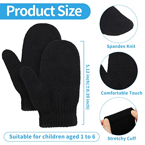 Handepo 50 Pairs Kids Winter Mittens Gloves Bulk Toddler Stretch Mittens Children Knit Gloves for Homeless Little Girl Boys3