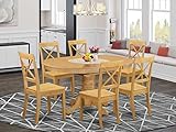 East West Furniture Kitchen dining table set 6 Amazing Wooden dining room chairs - A Stunning round...